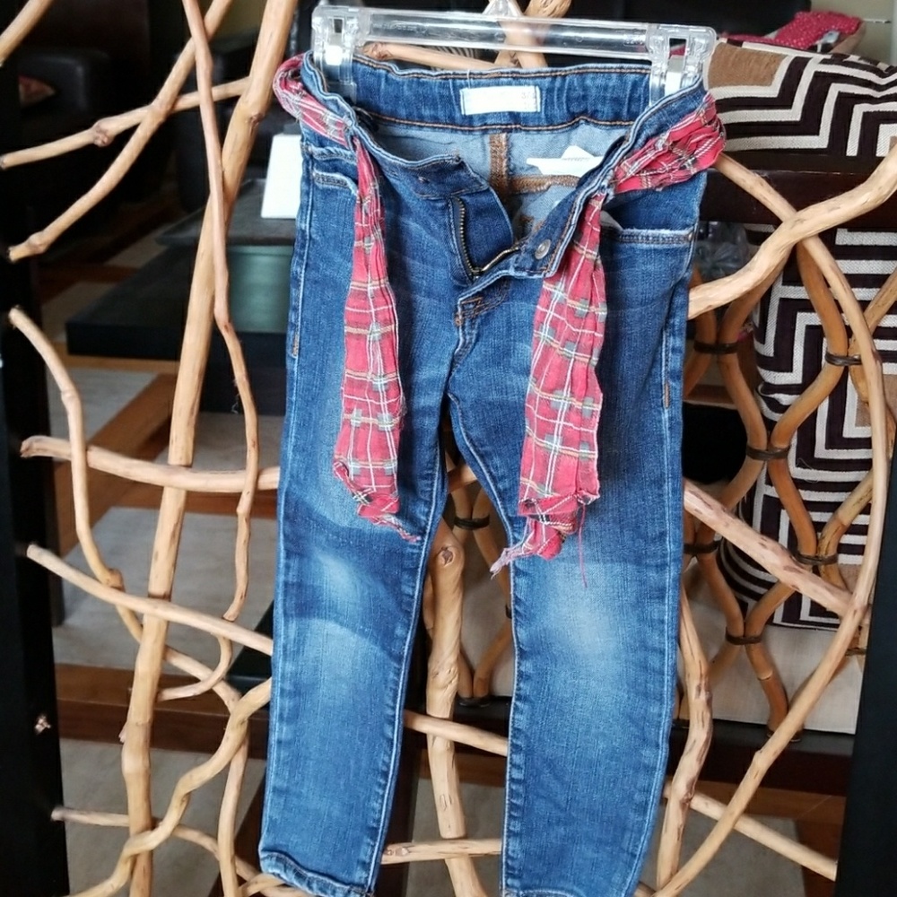 EUC Girl's Zara Distressed Denim Jeans sz 3-4Y